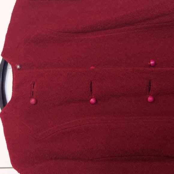 Vintage 1960s Maroon Red Knee Length Wool Coat Size Large - Picture 3 of 16